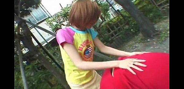 Asian redhead teen gets picked up for